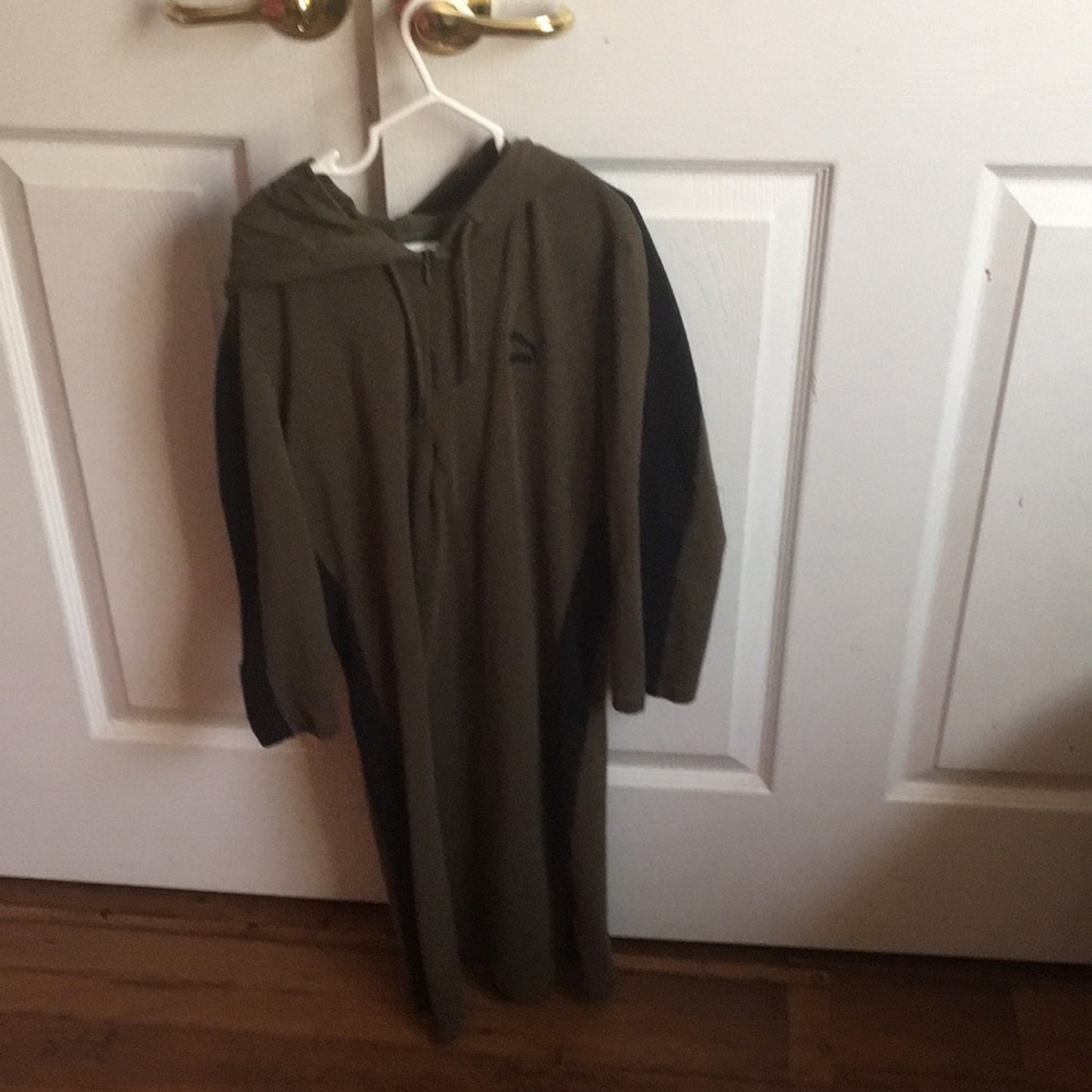 Olive green dress with hoodie